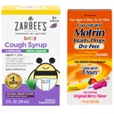 Motrin og Zarbee 's Essentials for Spædbørn' Koncentreret Flydende Medicin Drops med Ibuprofen og Zarbee 's Baby Coughup Syrup + Immun med Organic Agave + Zink