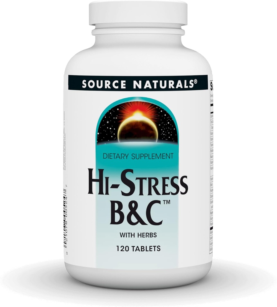 Source Naturals Hi- Stress B & C med urter - 120 tabletter