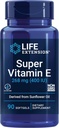 Life Extension Super Vitamin E, 268 mg (400 IE), Non- Synthetic Vitamin E supplement Promoes Whole- Body Health, Gluten- Free, Non- GMO, 90 softgel