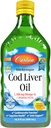 Carlson - Cod Lever Oil 1100 mg Omega- 3s Plus Vitaminer A & D3, Wild Fanget Norsk Arktis, bæredygtigt sourced Nordic Fish Oil Liquid, Lemon, 500 ml (16,9 Fl Oz)