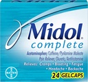 Midol Menstrl Glcap størrelse 24 s Midol maksimal styrke Menstruel komplet smertelindring