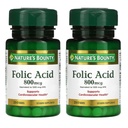 Nature 's Bounty Folinsyre 800 mcg Vitamin Supplement Maksimal styrke - 250 tabletter, pakke med 2