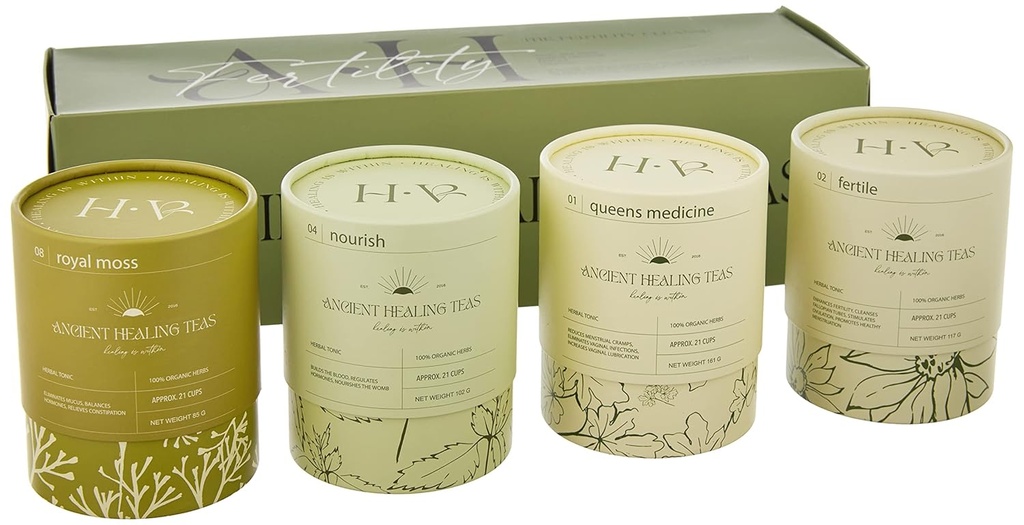 Ancient Healing Teas Yeas 124; Fertility Cleanse Yeas 124; Loose Leaf Tea Blends for Fertility Yeas 124; Forbedrer din ovulation og østrogen Balance Measures 124; 32 oz.