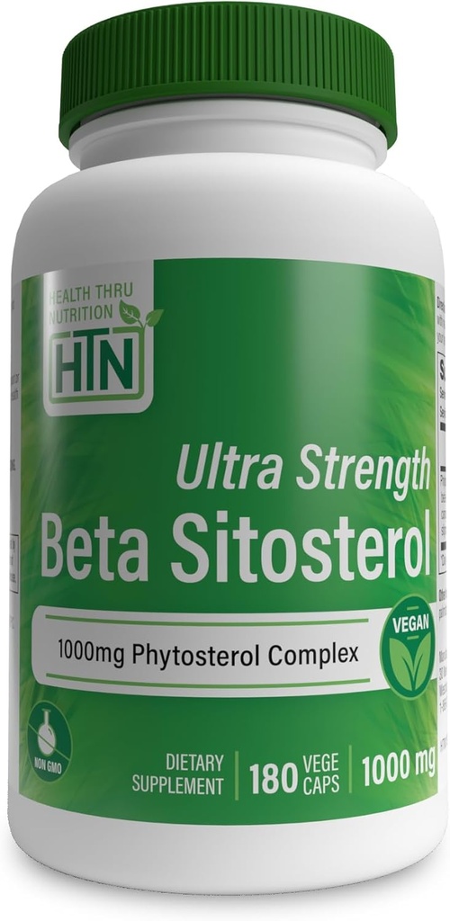 Health Thru Nutrition Ultra Strength Beta Sitosterol | 1,000mg Phytosterols Complex 400mg Beta | Non-GMO Vegan (Pack of 180)