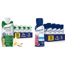 Sikre 100% Plantbaseret Vegansk Protein Nutrition Shakes med 20g Fava Bean og Pea Protein, Vanilla & Sikre flydende klar Nutrition Drik, 0g fedt, 8g protein, Blåbær Pomegranat, 10 Fl Oz