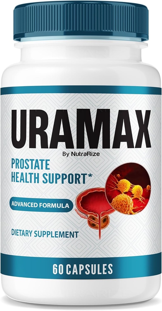 NutraRize Uramax kapsler, Uramax Prostate Health Support, UraMax All- Natural Supplement, Uramax ekstra styrke piller til at fremme Stamina og energi, Ura Max piller anmeldelser (60 kapsler)