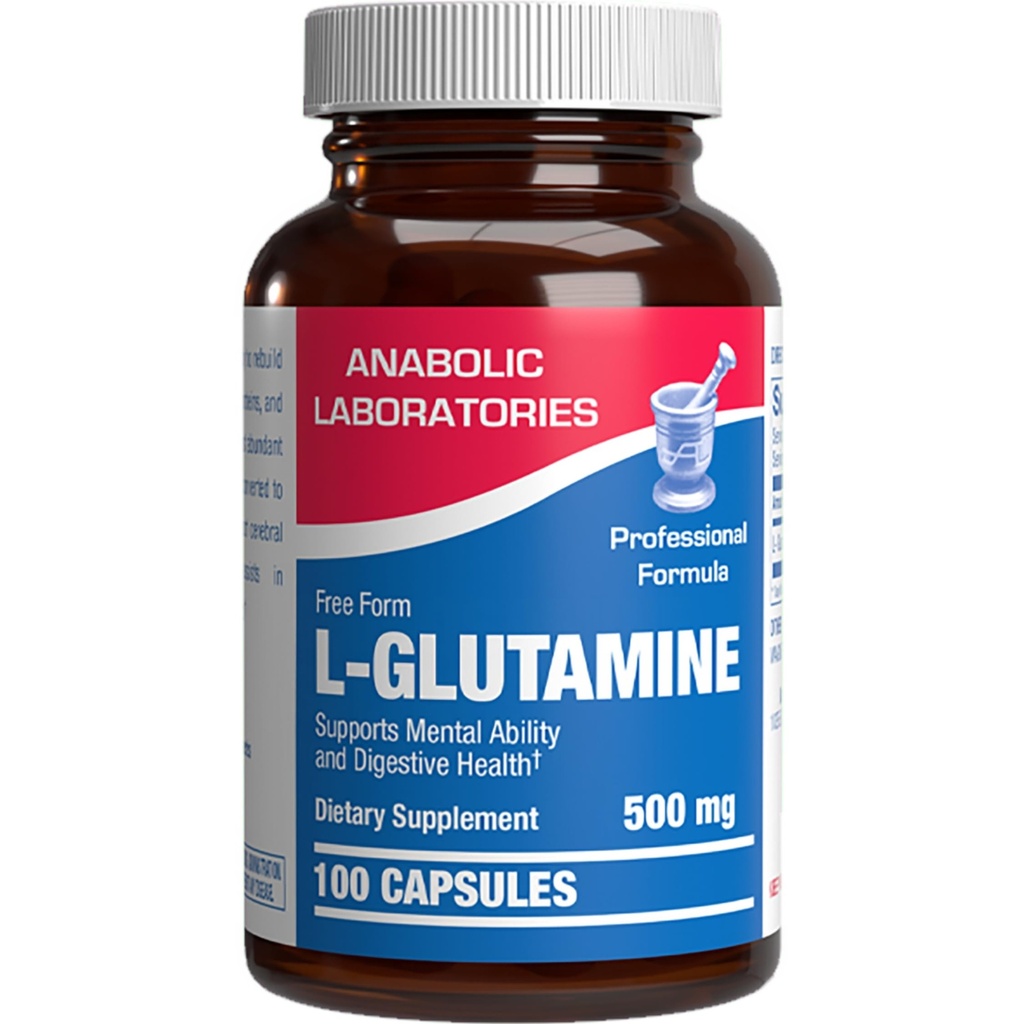 Gratis formular L- Glutamin Supplement - Klinisk L Glutamin kapsler 500mg til Gut sundhed og immunforsvar - Kraftfuld Aminosyre Glutathione Precursor - Non- GMO & Lavet i USA - 100 Servere