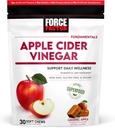 Force Factor Organic Apple Cider Vinegave Soft Chews for fordøjelse og Metabolisme Support, Apple Cider Vinegave med mor, ACV tillæg, Gluten- Free, & Vegan, Caramel Apple Flavor, 30 Soft Chews