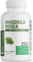 Bronson Rhodiola Rosea Vegetariske Kapsler - Adaptogen Herb - Brain, Stress & Mood Support - Ikke-GMO, 250 Greve