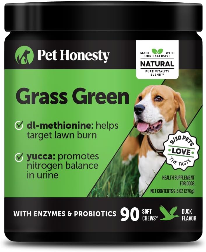 Græs Green Dog Chews - Urin Neutralizer til græsplæne, Hund Pee Grass Hjælper Yard Stay Green Addressing Burn Spots med Probiotika & Enzymes (Duck)