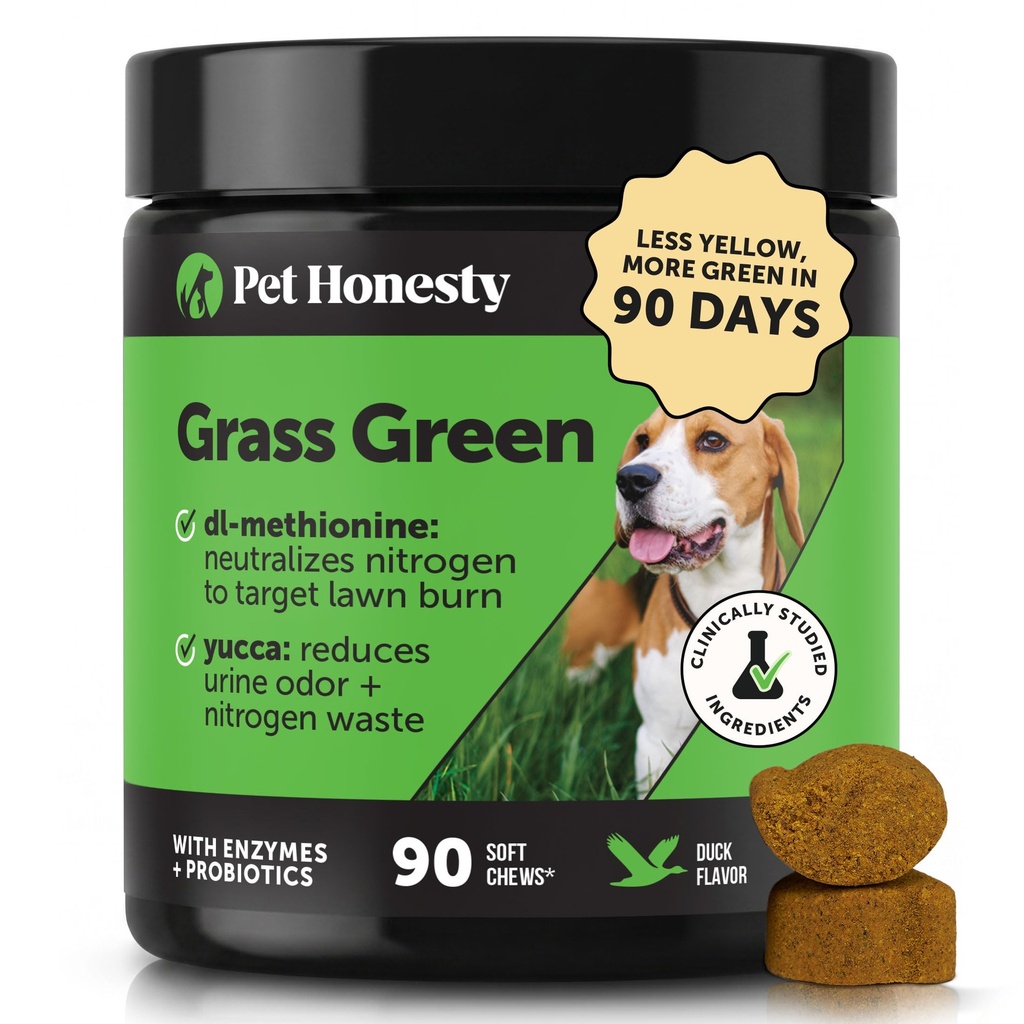Græs Green Dog Chews - Urin Neutralizer til græsplæne, Hund Pee Grass Hjælper Yard Stay Green Addressing Burn Spots med Probiotika & Enzymes (Duck)