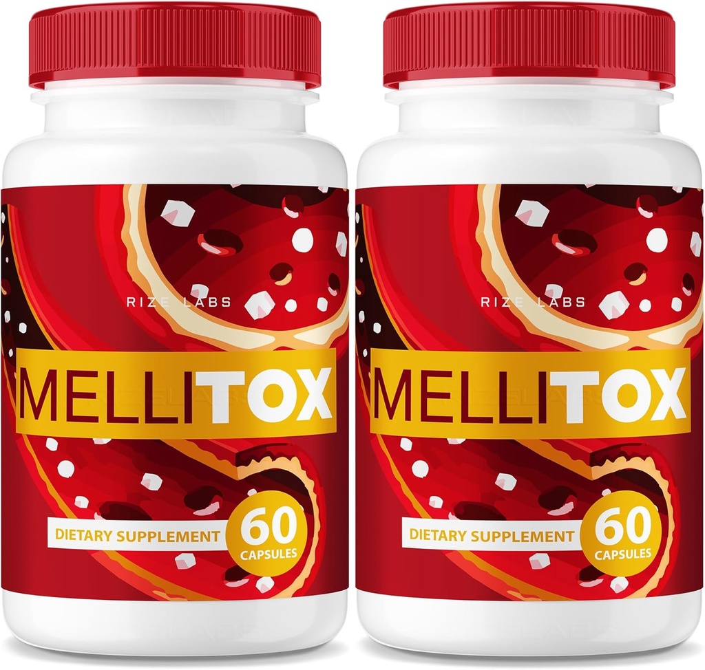 (2 Pack) MelliTox kapsler, MelliTox supplement Body Detox, MelliTox maksimal styrke Formel, MelliTox piller til sunde celler, MelliTox Pastillas anmeldelse (120 kapsler)