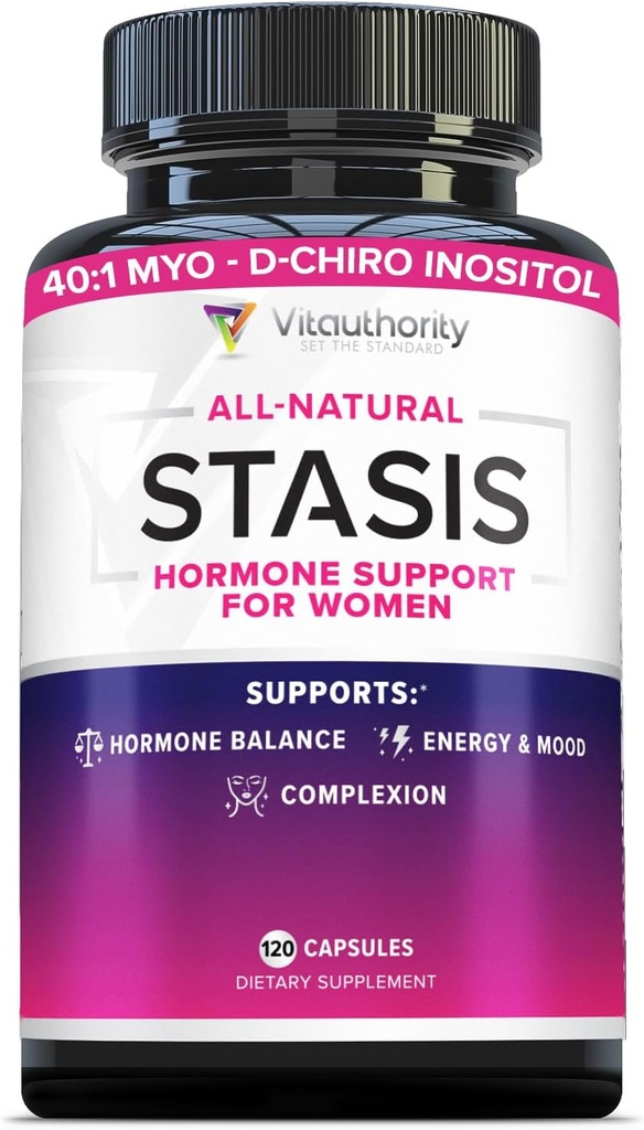 Vitautority Women 's Hormone Balance Supplement - 40: 1 Myo- Inositol & D- Chiro Inositol Blend med DIM for Hormone Balance for Women - Women' s Health Vitamin for Skin Energy & Cycle Support (1 måned)