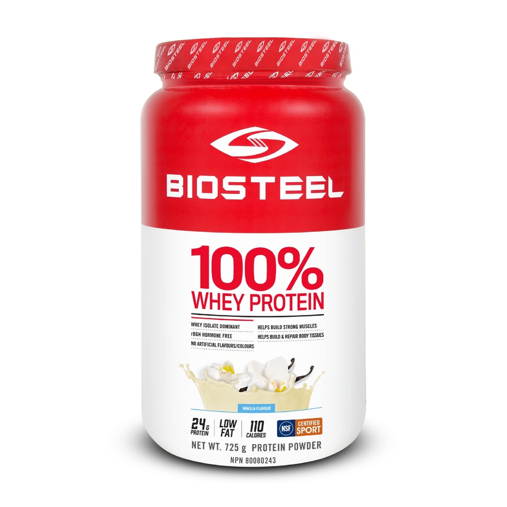 BioSteel Sports Vanilla 100% Whey Protein Powder Supplement, rBGH Hormone Free & Non- GMO Post Workout Formel, 25 Servere, 25.5 Ounces Trusted af Pro Athletes, NSF for Sport