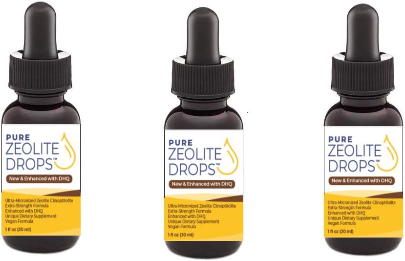 3 Pack Fulvic og Humanic SyreimmunGut Support Let at tage 100% biotilgængelig Pure Liquid Zeolite Suspension Forbedret med DHQ, Natural Immunsystem Modulator