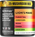 Kava Kava Root Cordyceps Lions Mane Reishi Mushroom Supplement, Nootrope svampe Capsules Kava Kava Extract, Mushroom Vitaminer til kvinder, Ashwagandha, Magnesium - 60 Caps (1 pakke)
