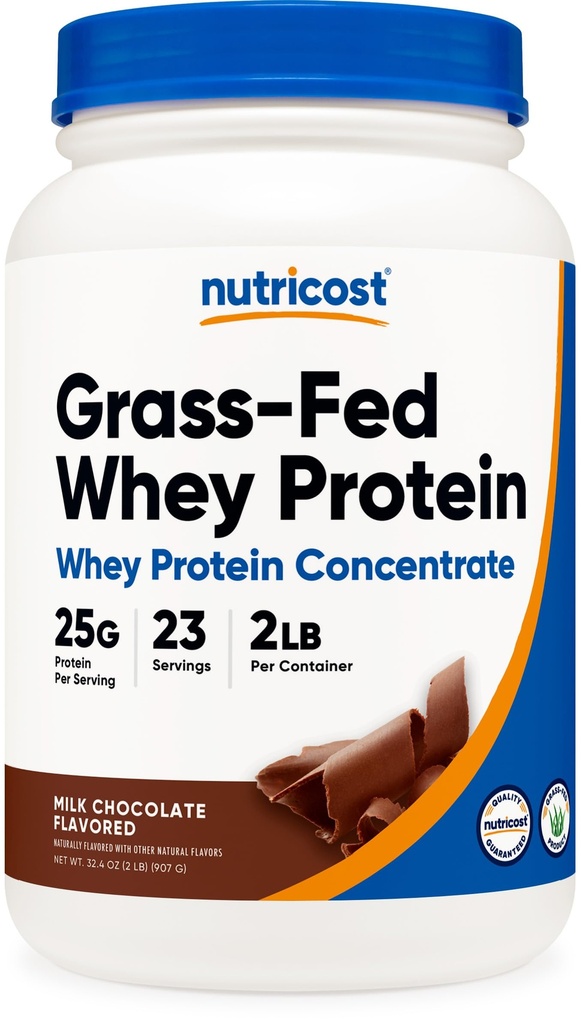 Nutricost Grass- Fed Whey Protein Koncentrat (Chokolade) 2LBS - Ikke denatureret, Non- GMO, Gluten Free, Natural Articles