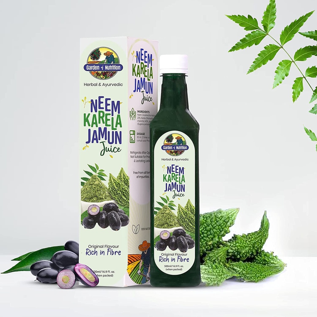 GARDEN OF NUTRITION Herbal og Ayurvedic Neem Karela Jamun Juice