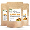 Papaya Seed Powder Capsules – Powerful Papain Supplement with Vitamins A, C, & E & Enzymes for Digestion & Gut Health – 360mg/Serving – 60 Vegan Capsules per Pack (Pack of 3, 90-180 Day Supply)