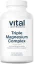 Vital Nutrients Triple Magnesium Complex Supplement- 124; Vegansk Magnesium Glycinat, Malat & Oxide 250mg