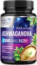 Ashwagandha Kosttilskud - 2100mg Ashwagandha Capsule for Women & Men, Natural Antioxidant Support, Ashwa Root Extract, Extra Strength Calm Support med Black Pepper, Vegan & Gluten Free - 120 Kapsler