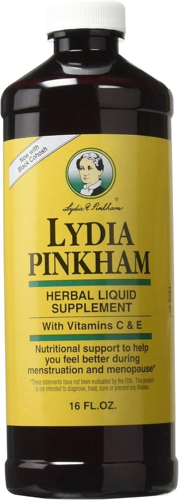 Lydia Pinkham Liquid Herbal supplement til menstruation og menopause support, 16 Ounce