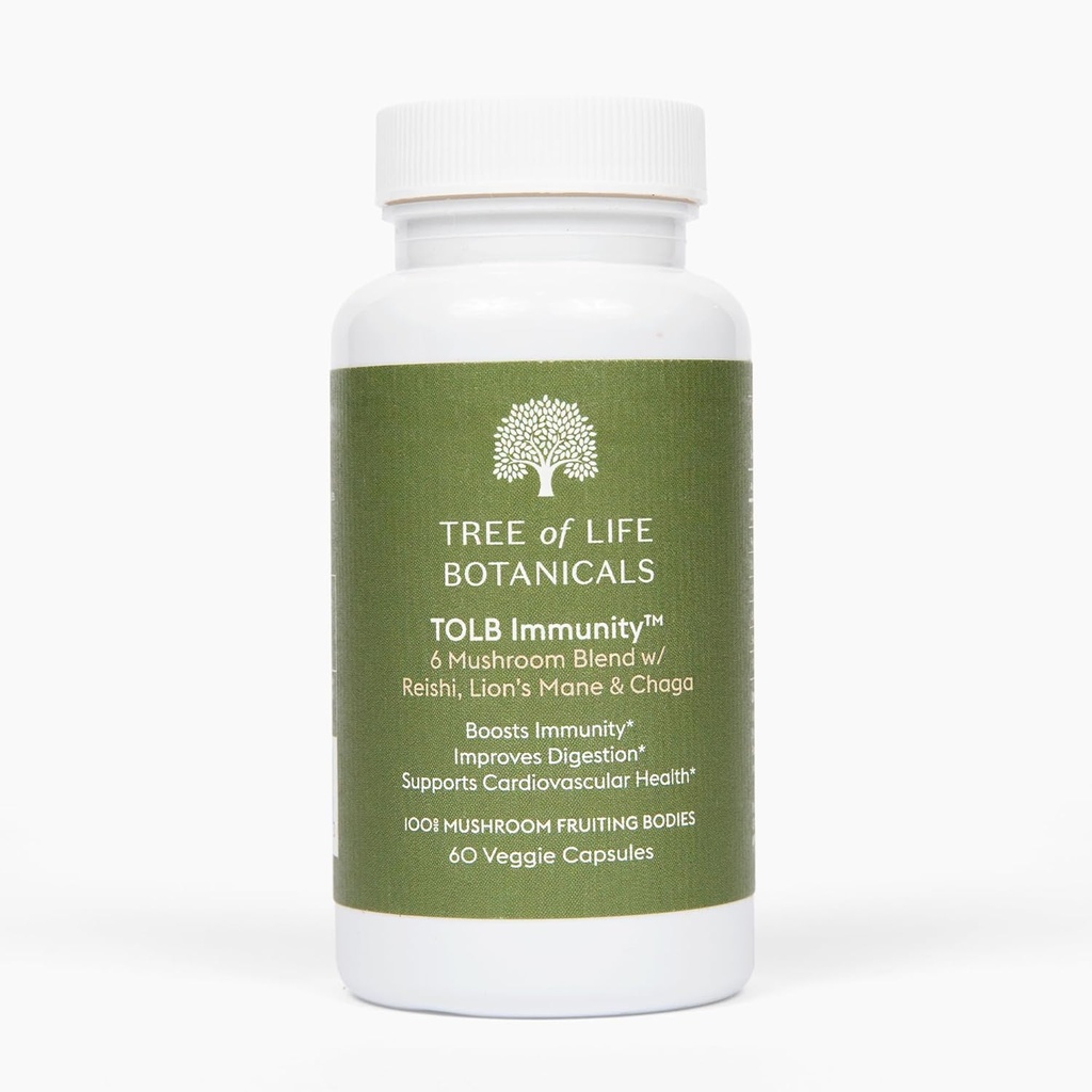 Immunity Mushroom Complex - Reishi, Lion 's Mane, Chaga, Cordyceps, Tyrkiet Tail, Shitaake - immunsystem support, Inflammatorisk reaktion, fordøjelse, Brain Support (60 Greve)