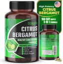 Premium Citrus Bergamot Organic Bergamot tillæg med Niacin Black Chokeberry Olive Leaf Black Pepper - Heart & Circulatory Function Support 150- day Support (150 Greve (Pack 1))