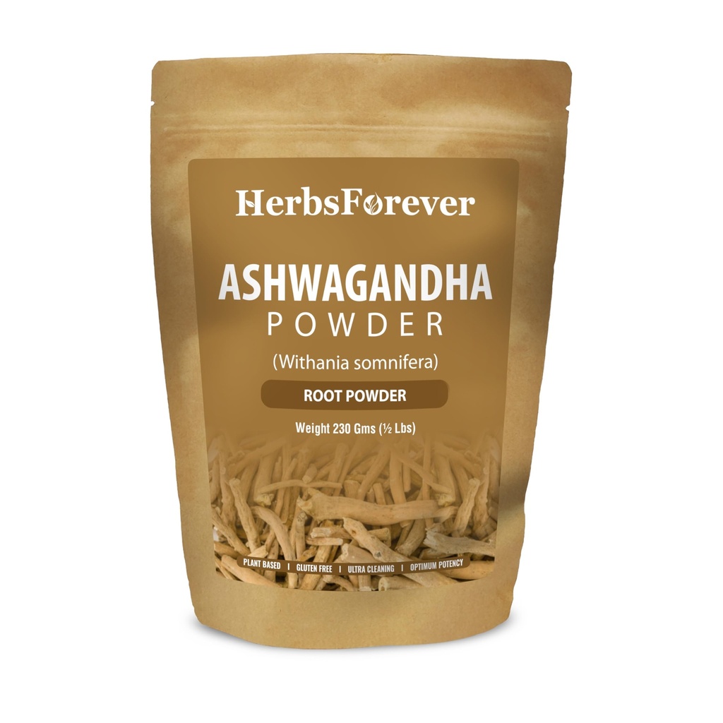 HerbsForever Ashwagandha Powder 230g I Winter Cherry, Non- GMO, Vegan, Gluten- Free I Ayurvedic Stress- Buster understøtter Energy Booster, Vitality & Forynger Samlet Wellness