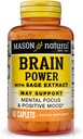 MASON NATURAL Brain Power med Sage Extract & Calcium, Dagligt supplement til Normal Mental Focus & Mood Support, 60 dages forsyning