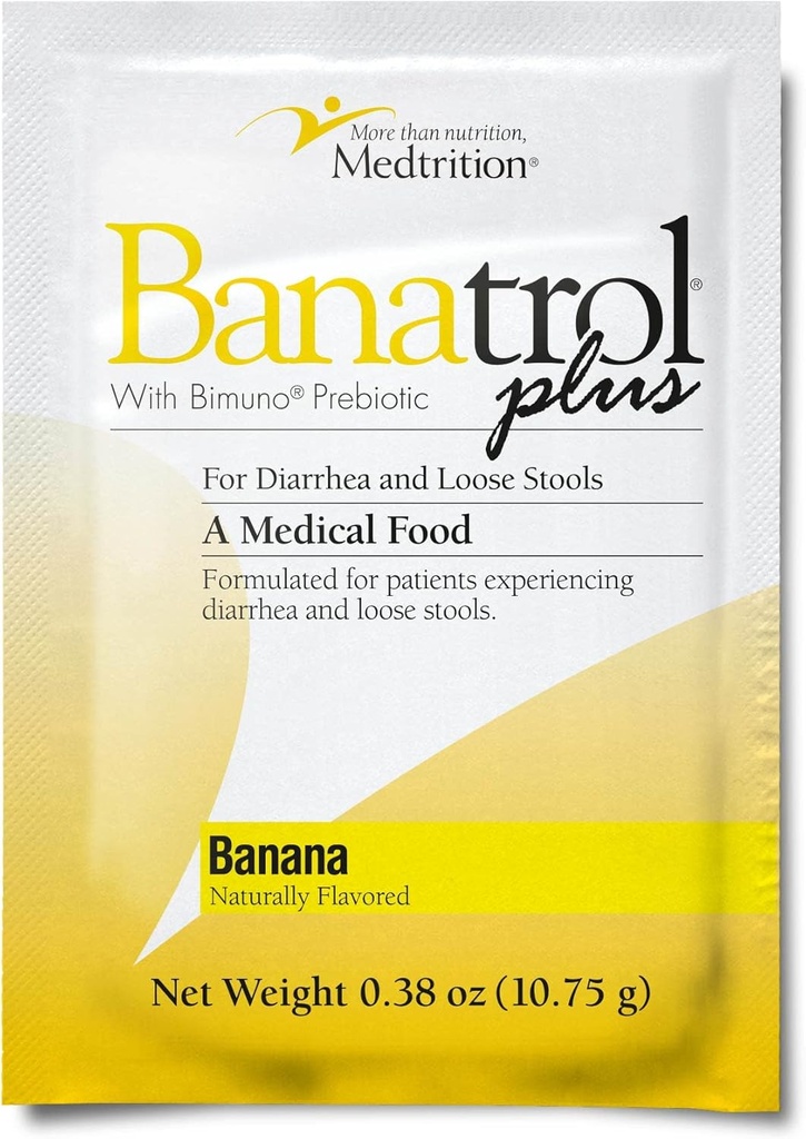 Meditrition Banatrol Natural Anti- Diarré med Prebiotika, Relief for IBS, Rekurring Diarré, Klinisk støttet Medical Food, Non- Constipating, 21 Servere (Banana)