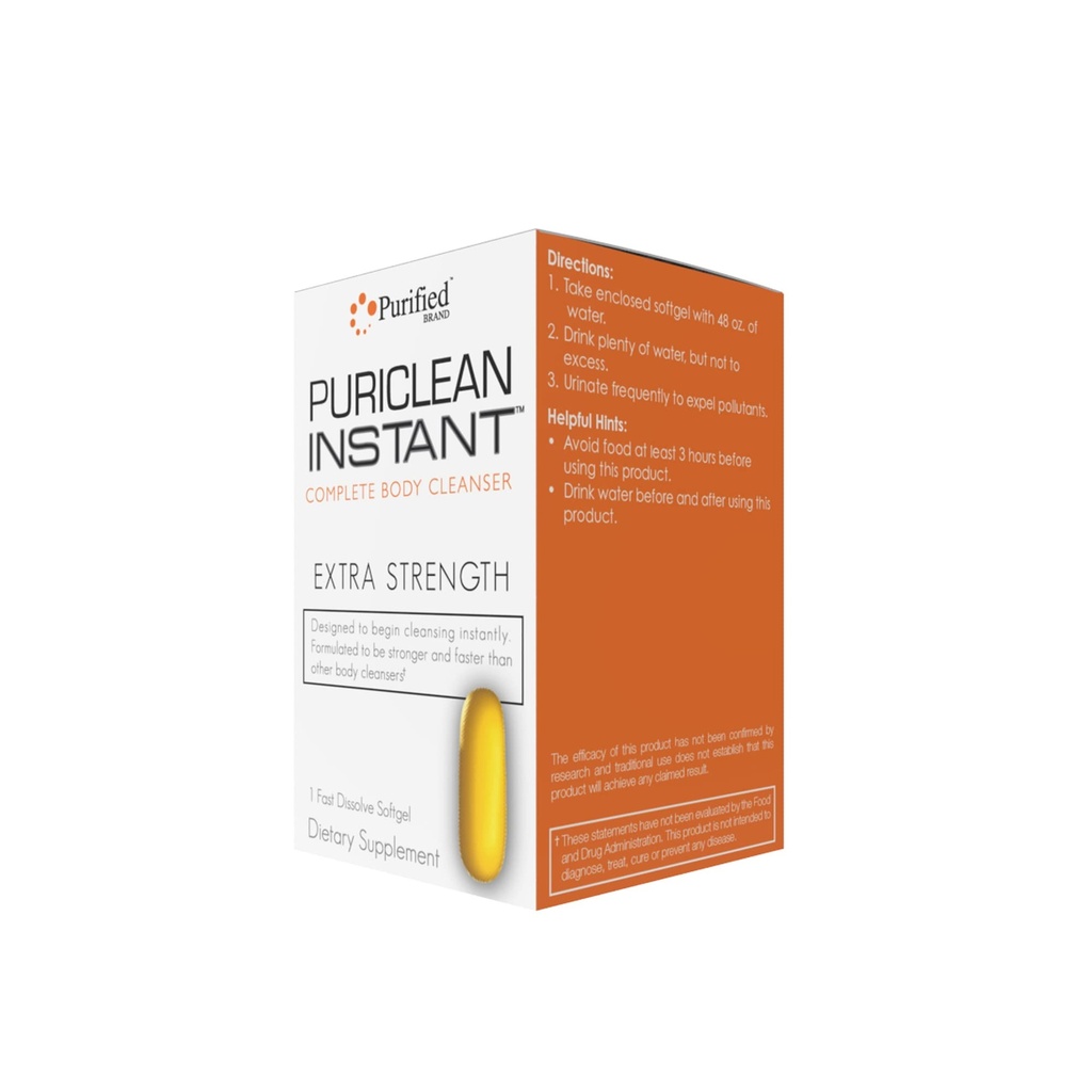 Wellgenix Puriclean Instant Complete Body Cleanser, 1 hurtig fungerende Softgel, Premium Extra Strength Herbal Rense Detox, One Hour Detox Support Supplement