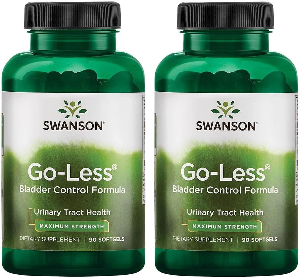 Swanson Go- Mindre Brege Control Formel - fremmer urinveje Sundhed og sund Brege Support - Naturligt supplement til voksne med græskar frø ekstrakt - (90 Softgels) 2 Pack
