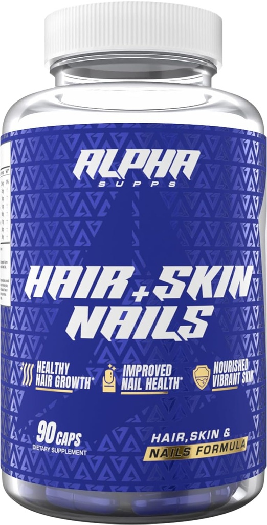 Alpha supper hår, hud og negle supplement til kvinder - Vibrant HSN sundhed og styrke med biotin, kollagen, og vitaminer til at understøtte hårvækst, tykkelse og hudstråling - 90 kapsler