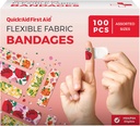 Flower Bandages, Bandages Variety Pack 100 Greve, Sjove designs til børn voksne, genert Additive Soft Breathable, Latex Gratis, Brug til Mindre Cuts Scrapes, Førstehjælp forsyninger