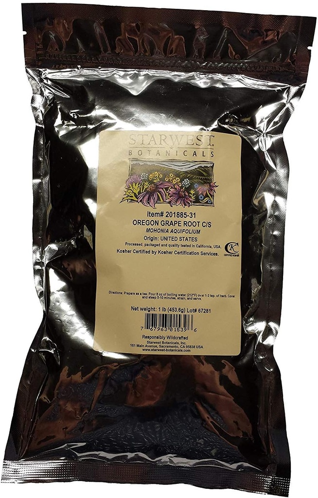 Oregon Grape Root C / S Wildcrafted - Mohonia aquifolium, 1 LB, (Starwest Botanicals)