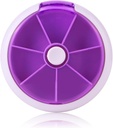 Kreativ Portable Mini 7 Dag Ugentlig cirkulær form Rotary Cute Fruit Style Pill Storage Case Box (lilla)