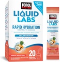 FORCE FACTOR Liquid Labs Electrolytes Powder Pakker - Tropisk frugt - Hydrering Pakker til at lave Elektrolyte vand, med 5 Essentielle Elektrolyter, Vitaminer, Mineraler, og Antioxidanter, 20 Stick Packs