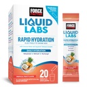 FORCE FACTOR Liquid Labs Electrolytes Powder Pakker - Tropisk frugt - Hydrering Pakker til at lave Elektrolyte vand, med 5 Essentielle Elektrolyter, Vitaminer, Mineraler, og Antioxidanter, 20 Stick Packs