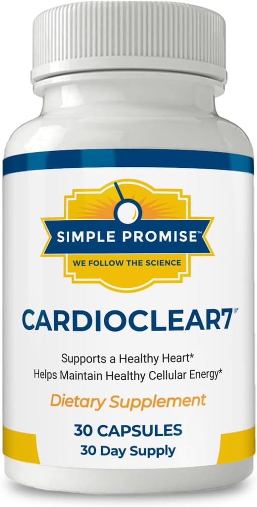 KardioClear7 - Coenzym Q10 (CoQ10) 100mg og PQQ 10mg Heart Health Supplement med Shilajit - Understøtter cirkulering, cellulær energi & cardiovaskulær sundhed - 30 kapsler