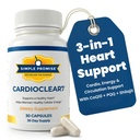 KardioClear7 - Coenzym Q10 (CoQ10) 100mg og PQQ 10mg Heart Health Supplement med Shilajit - Understøtter cirkulering, cellulær energi & cardiovaskulær sundhed - 30 kapsler