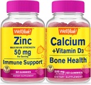 WellYe Zink + Calcium + D3-vitamin, Gummies Bundle - Great Tasting, Vitamin Supplement, Gluten Free, GMO Free, Chewable Gummy