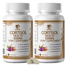 10- 1 Cortisol Kosttilskud med Magnesium, Ashwagandha, Kamille, L- Theanine, Phosphatidylserin, St. John 's wort, Astragalus, Vitamin C & D3, Til kvinder Mænd, 240 Veganske kapsler til 4 måneder, non-GMO