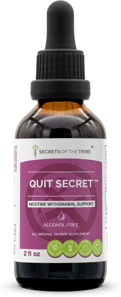 Afslut Secret Alcohol- Free Extract, Licorice, Lungwort, Nutmeg, St. John 's Wort. Glycerit Tinktur, Nicotine Abstinensunderstøttelse (2 fl oz)
