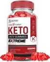 Justified Laboratories Trim Tummy Keto ACV Gummies Extreme 2000MG Trim Tummy Keto Gummies Apple Cider Vinticaria Formuleret med Pomegranate Beet Juice Powder B12 Vegan Non GMO 60 Gummys