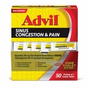 Advil Sinus Congestion and Pain, Sinus Relief Medicine, Pain Reliever og Feber Reducer med Ibuprofen og Phenylephrin HCl - 50 overtrukne tabletter