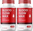 Blood Flow Max Kapsler, Blood Flow Max Advanced Formel Blood Support, Maksimal styrke supplement til sund blodcirkulation, Alle naturlige Vitamin piller til Samlet Wellness - 2 Pack