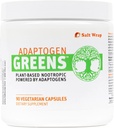 SaltWrap Adaptogen Green - Mind- Body Resilience Formel - Coffein- Free Nootrop til stress, fokus og kognitiv ydeevne - 90 kapsler