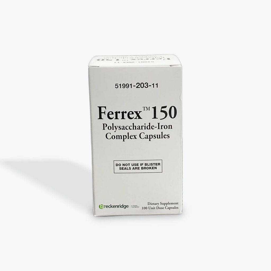 Ferrex 150 Polysaccharid Iron Complex kapsler af Breckenridge - 100 Ea