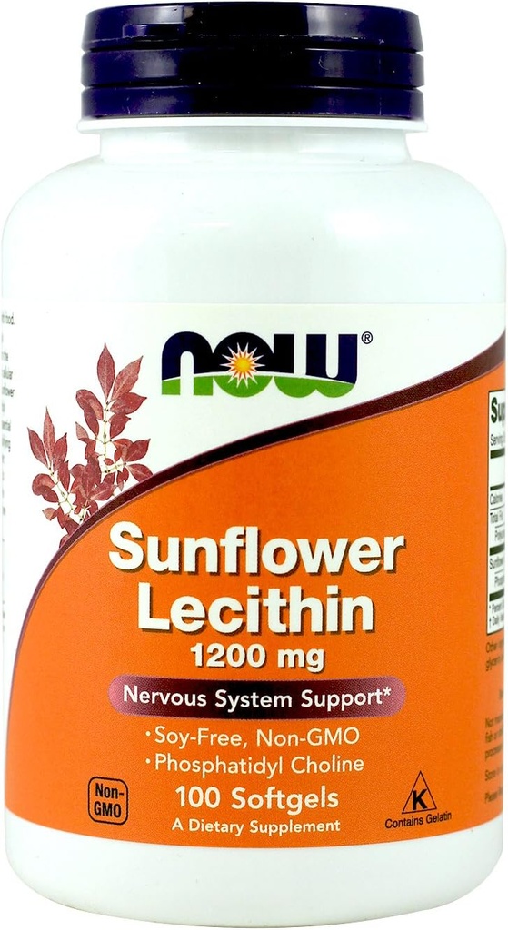 NOW Foods Sunflower Lecithin 1,200 Mg Softgels, 2 Pk
